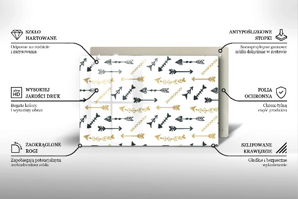 Płyta ochronna na indukcję Wzór boho strzałki