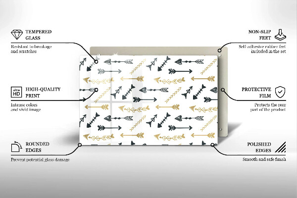Płyta ochronna na indukcję Wzór boho strzałki