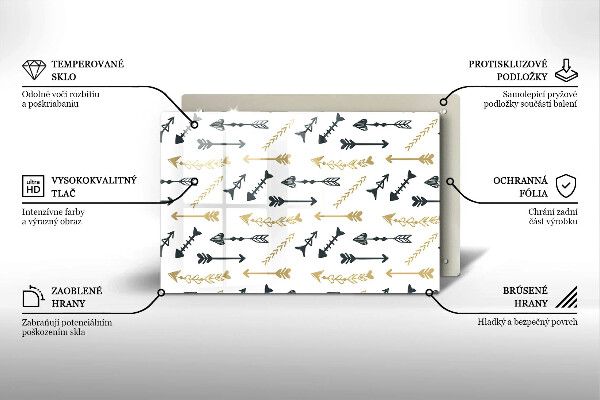 Płyta ochronna na indukcję Wzór boho strzałki