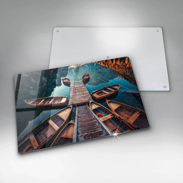 Płyta ochronna na indukcję Łódki na jeziorze