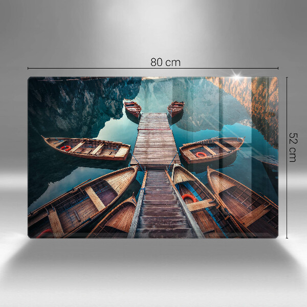 Płyta ochronna na indukcję Łódki na jeziorze