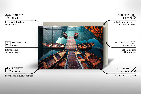 Płyta ochronna na indukcję Łódki na jeziorze