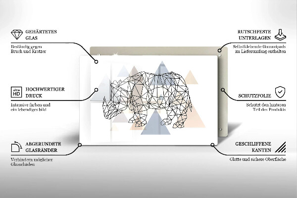 Osłona na płytę indukcyjną Line-art nosorożec