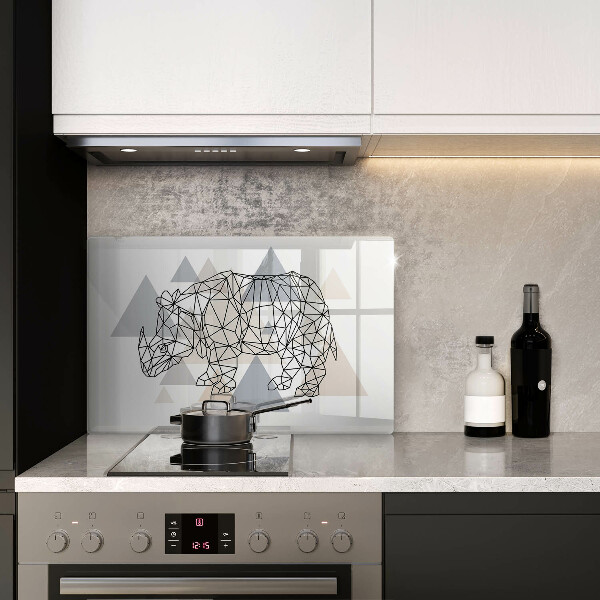 Osłona na płytę indukcyjną Line-art nosorożec