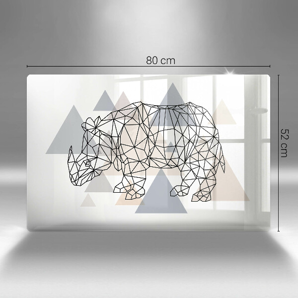Osłona na płytę indukcyjną Line-art nosorożec