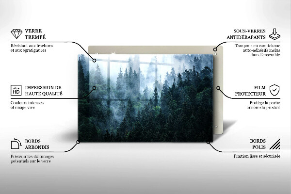 Osłona na płytę indukcyjną Las drzewa i mgła