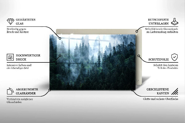 Osłona na płytę indukcyjną Las drzewa i mgła