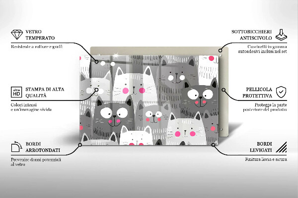 Osłona na płytę indukcyjną Ilustracja koty