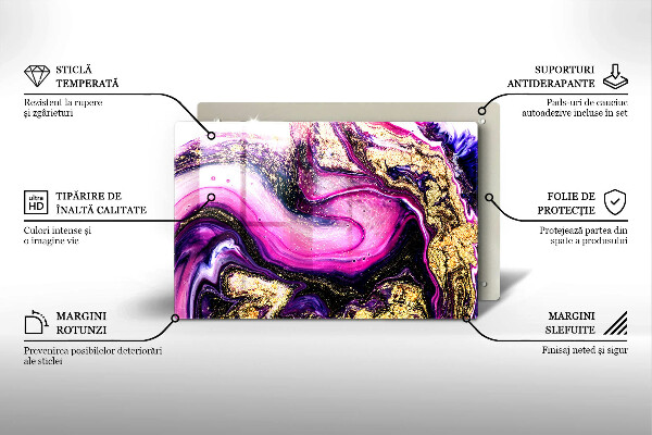 Osłona płyty indukcyjnej Abstrakcja design złoto