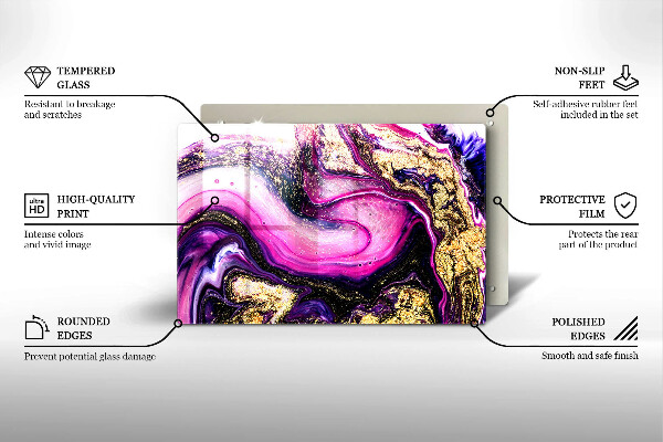 Osłona płyty indukcyjnej Abstrakcja design złoto