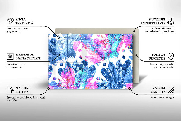 Osłona na płytę indukcyjną Ilustracja boho piórka