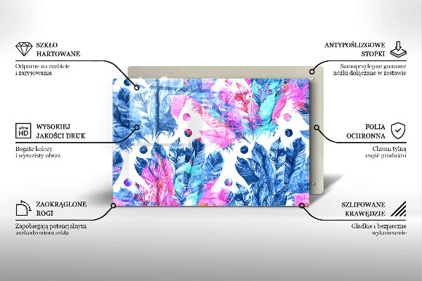 Osłona na płytę indukcyjną Ilustracja boho piórka