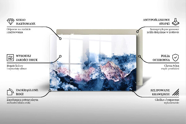 Osłona na płytę indukcyjną Abstrakcja malowane góry