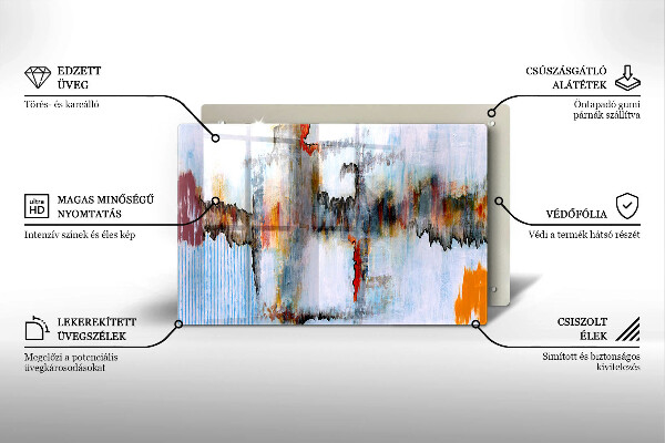 Osłona na płytę indukcyjną Farby abstrakcja