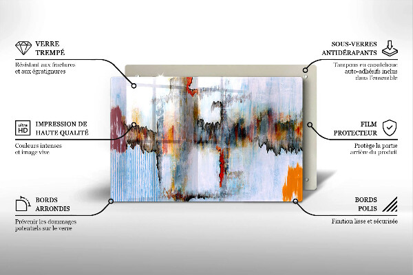 Osłona na płytę indukcyjną Farby abstrakcja