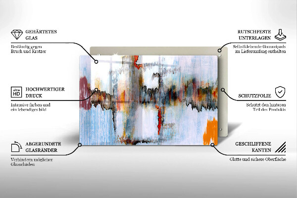 Osłona na płytę indukcyjną Farby abstrakcja