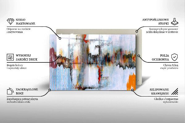 Osłona na płytę indukcyjną Farby abstrakcja