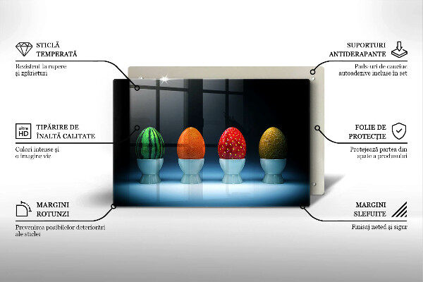 Osłona na płytę indukcyjną Abstrakcja owoce jajka