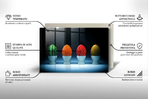Osłona na płytę indukcyjną Abstrakcja owoce jajka