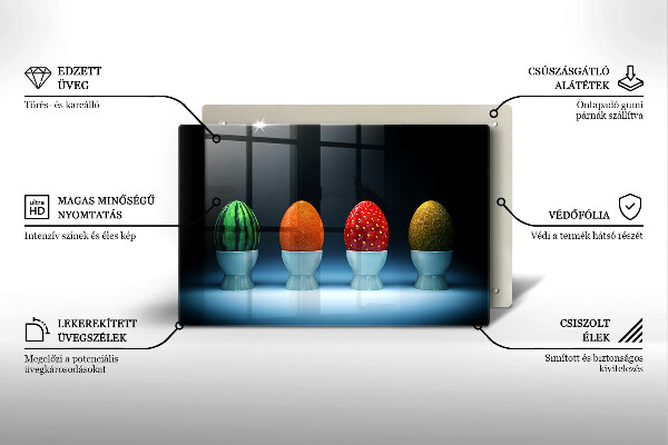Osłona na płytę indukcyjną Abstrakcja owoce jajka