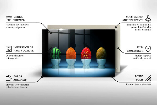 Osłona na płytę indukcyjną Abstrakcja owoce jajka