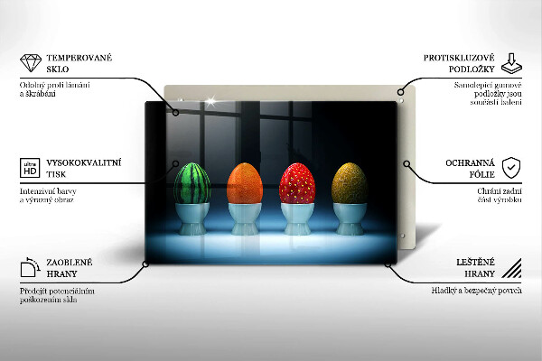 Osłona na płytę indukcyjną Abstrakcja owoce jajka