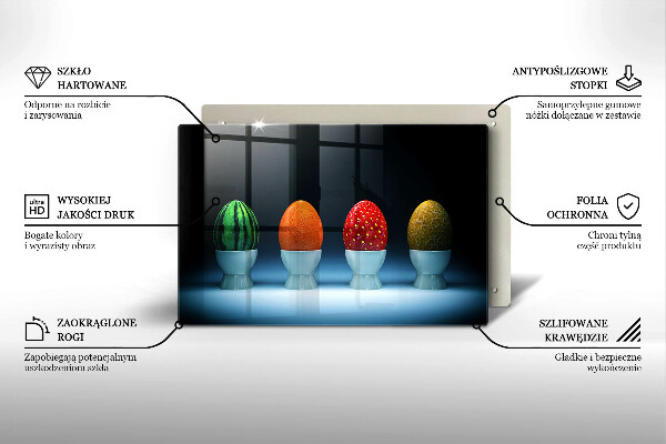 Osłona na płytę indukcyjną Abstrakcja owoce jajka