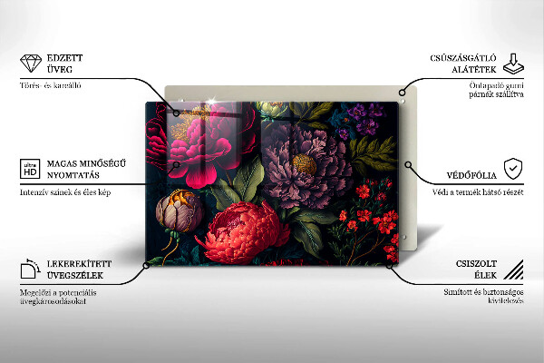 Osłona na płytę indukcyjną Piękne kwiaty