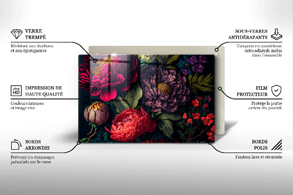 Osłona na płytę indukcyjną Piękne kwiaty