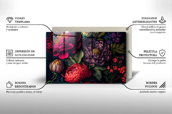 Osłona na płytę indukcyjną Piękne kwiaty