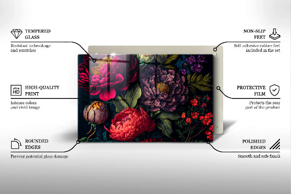 Osłona na płytę indukcyjną Piękne kwiaty