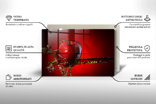 Osłona na płytę indukcyjną Owoc jabłko w wodzie