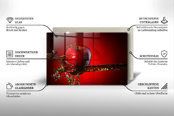 Osłona na płytę indukcyjną Owoc jabłko w wodzie