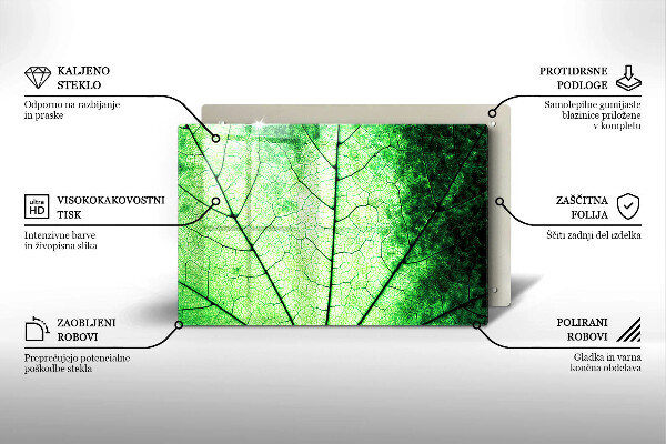 Osłona na płytę indukcyjną Liść ozdobny żyłki
