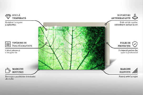 Osłona na płytę indukcyjną Liść ozdobny żyłki