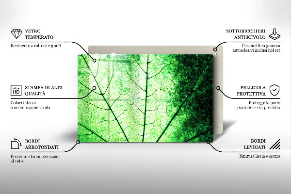 Osłona na płytę indukcyjną Liść ozdobny żyłki