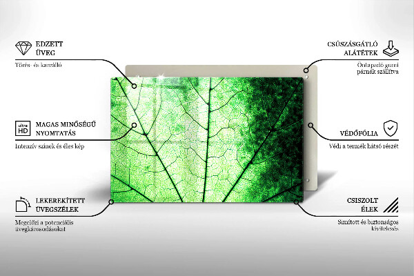 Osłona na płytę indukcyjną Liść ozdobny żyłki
