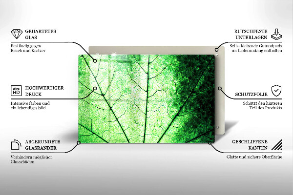 Osłona na płytę indukcyjną Liść ozdobny żyłki