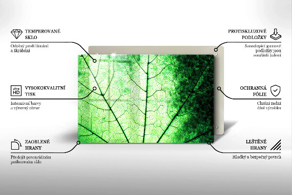 Osłona na płytę indukcyjną Liść ozdobny żyłki