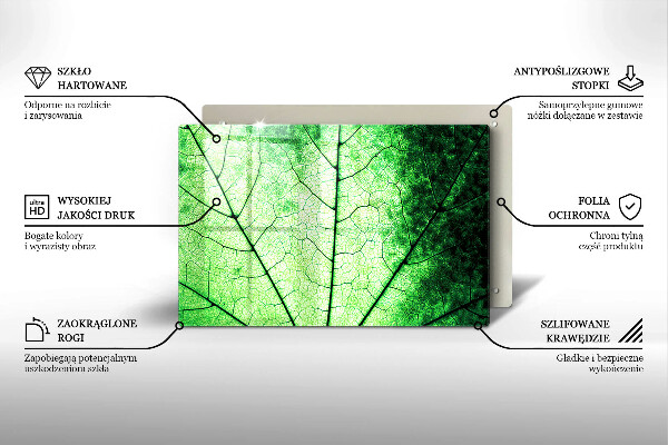 Osłona na płytę indukcyjną Liść ozdobny żyłki