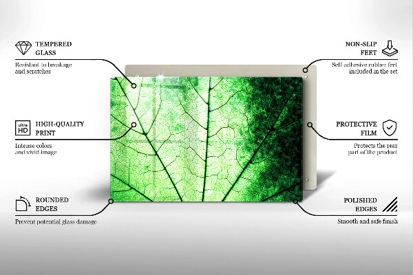 Osłona na płytę indukcyjną Liść ozdobny żyłki