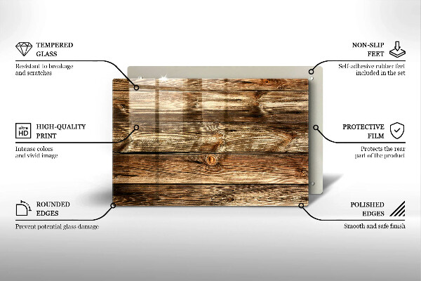 Osłona na płytę indukcyjną Tekstura drewno deski