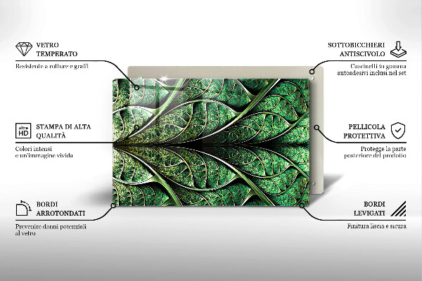 Osłona na płytę indukcyjną Struktura liść żyłki