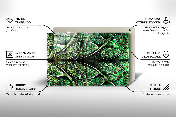 Osłona na płytę indukcyjną Struktura liść żyłki