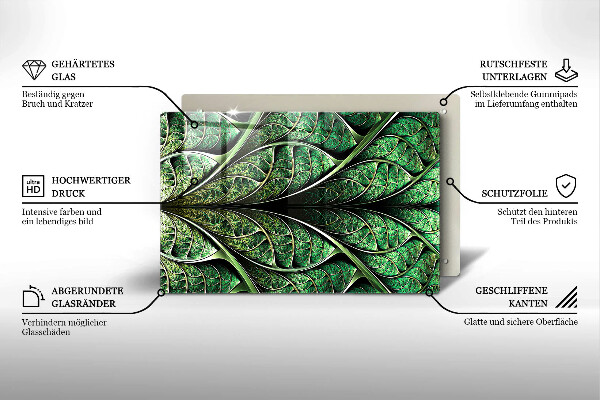 Osłona na płytę indukcyjną Struktura liść żyłki