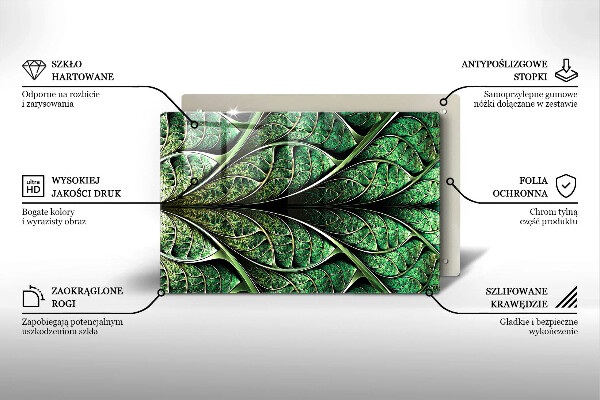 Osłona na płytę indukcyjną Struktura liść żyłki