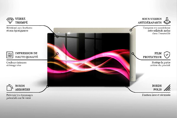 Osłona na płytę indukcyjną Abstrakcja neonowy dym