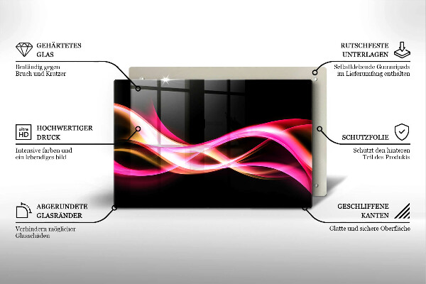 Osłona na płytę indukcyjną Abstrakcja neonowy dym