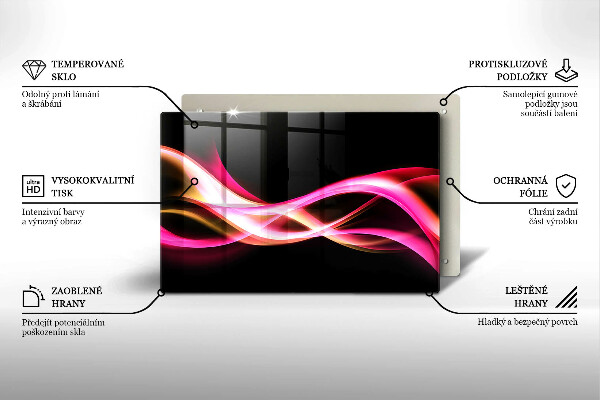 Osłona na płytę indukcyjną Abstrakcja neonowy dym