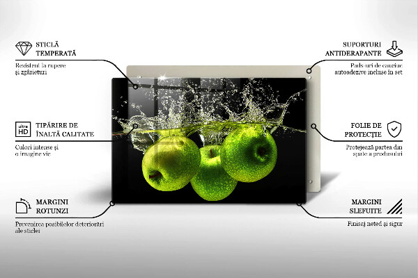 Osłona na płytę indukcyjną Zielone jabłka i woda